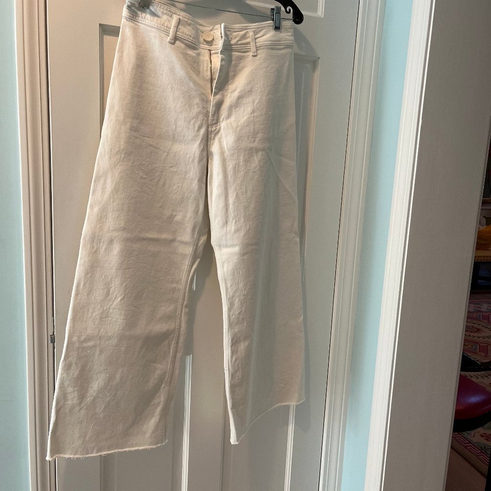 Zara wide leg white jeans